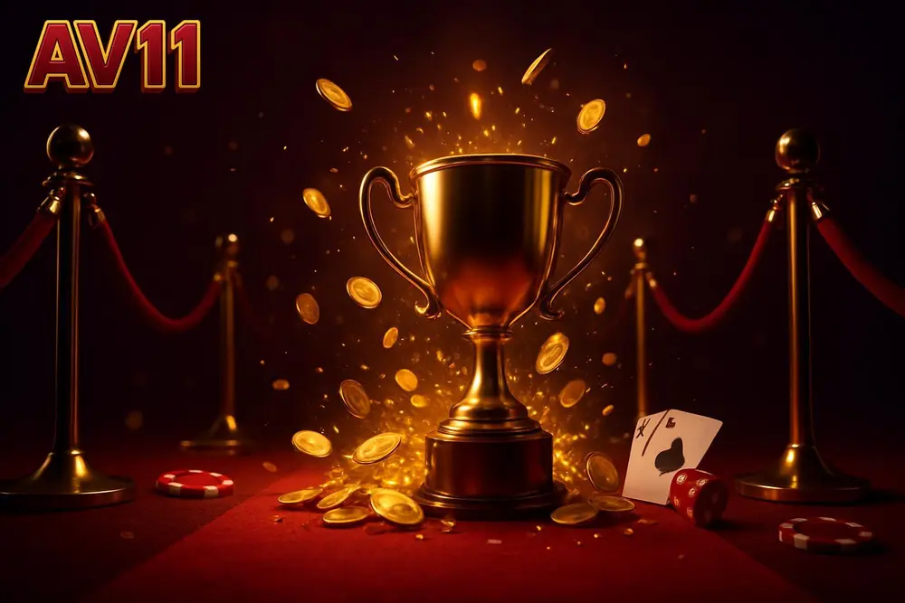 AV11 Aviator game โ golden trophy cup with coin burst on red carpet AV11 Aviator game โ golden trophy cup with coin burst on red carpet